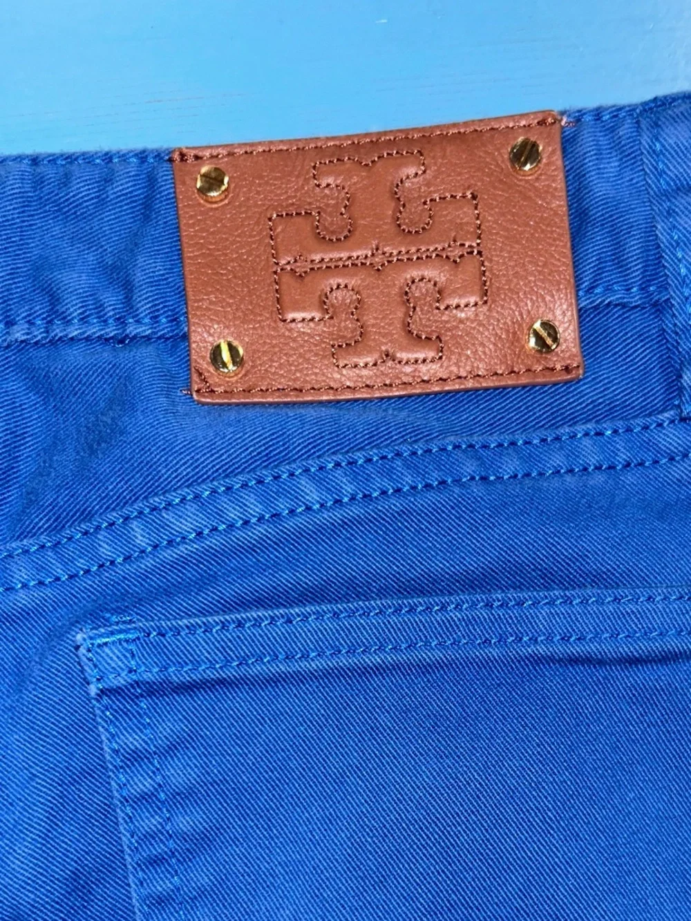 Tory Burch Royal Blue Cropped Skinny Jeans Size 25